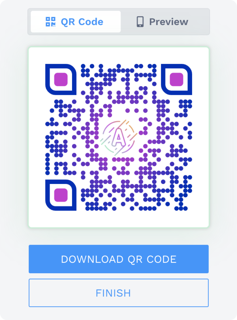 Voila! Your landing page QR Code is ready. Save it in your desired format.