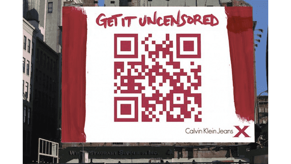 Calvin Klein hid censored content in their QR Codes on billboards
