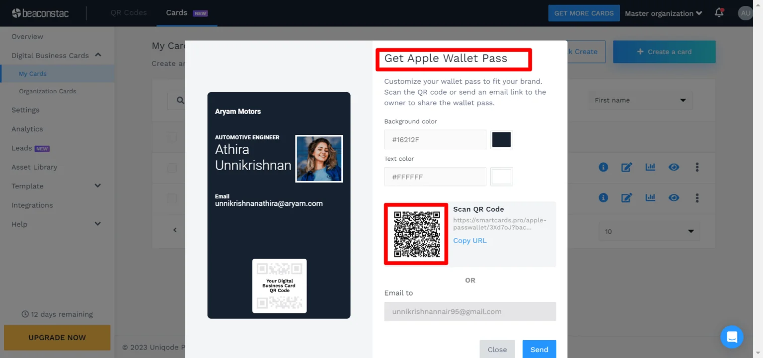 Digital business cards for Apple Wallet