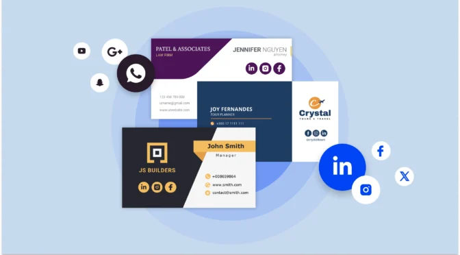 Social media business cards