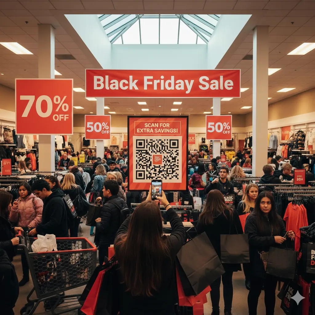 people using QR codes for black friday sale